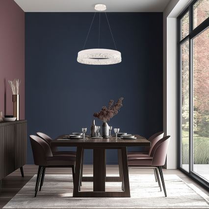 Lustre LED suspenso por cabo FROZI LED/32W/230V Ø 50 cm branco