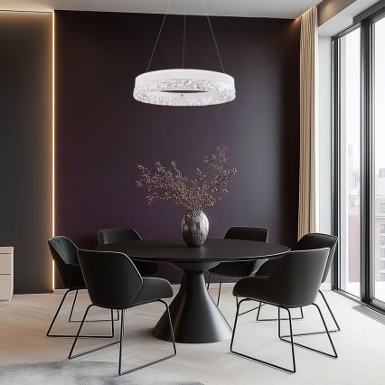 Lustre LED suspenso por cabo FROZI LED/32W/230V Ø 50 cm branco