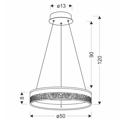 Lustre LED suspenso por cabo FROZI LED/32W/230V Ø 50 cm branco