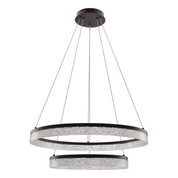 Lustre LED suspenso por cabo FROZI LED/38W/230V Ø 60 cm preto