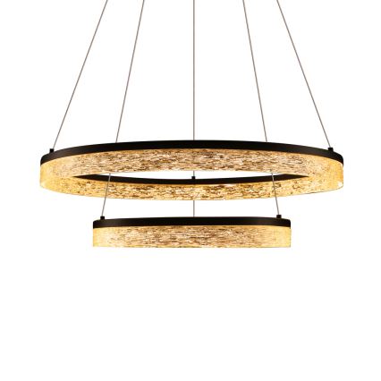 Lustre LED suspenso por cabo FROZI LED/38W/230V Ø 60 cm preto