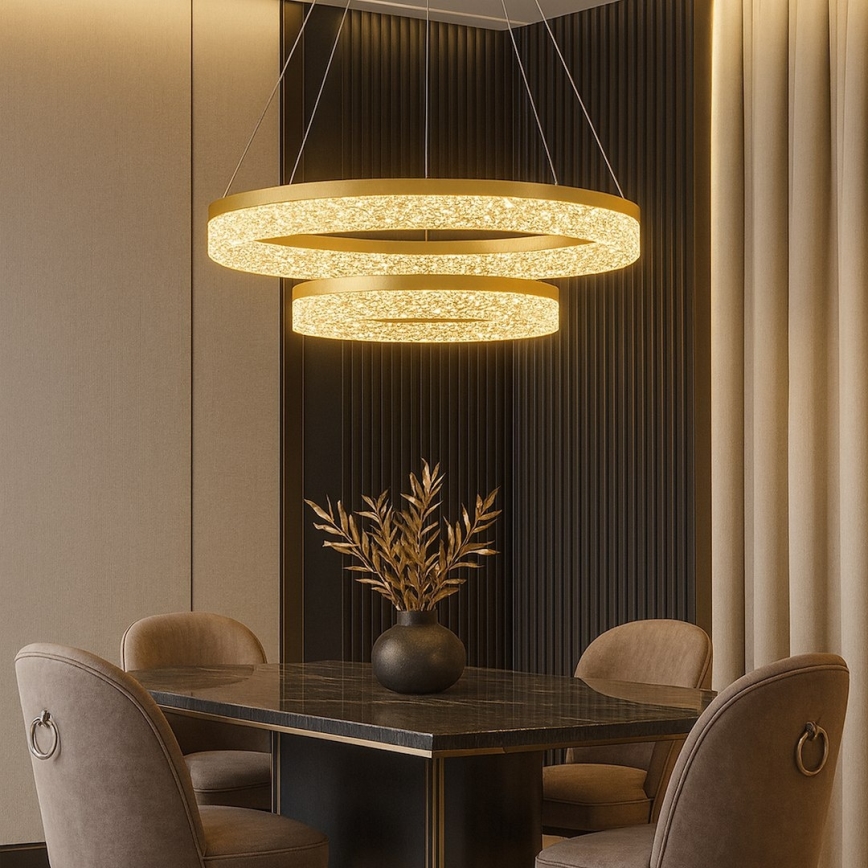 Lustre LED suspenso por cabo GALA LED/54W/230V Ø 60 cm dourado