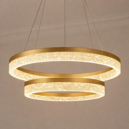 Lustre LED suspenso por cabo GALA LED/54W/230V Ø 60 cm dourado