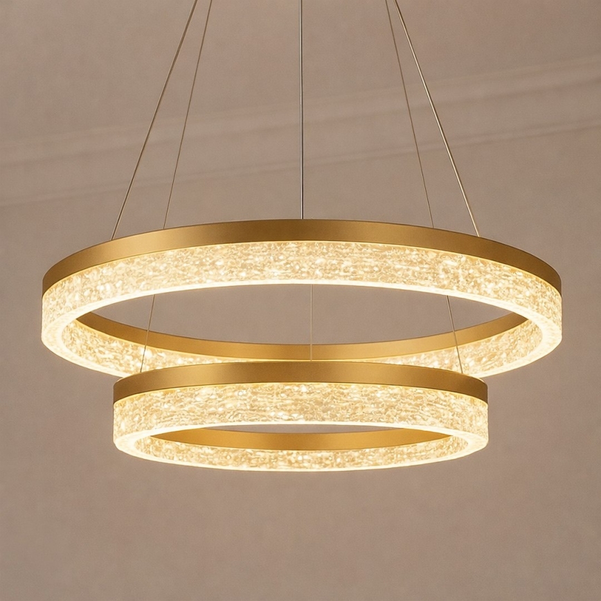 Lustre LED suspenso por cabo GALA LED/54W/230V Ø 60 cm dourado