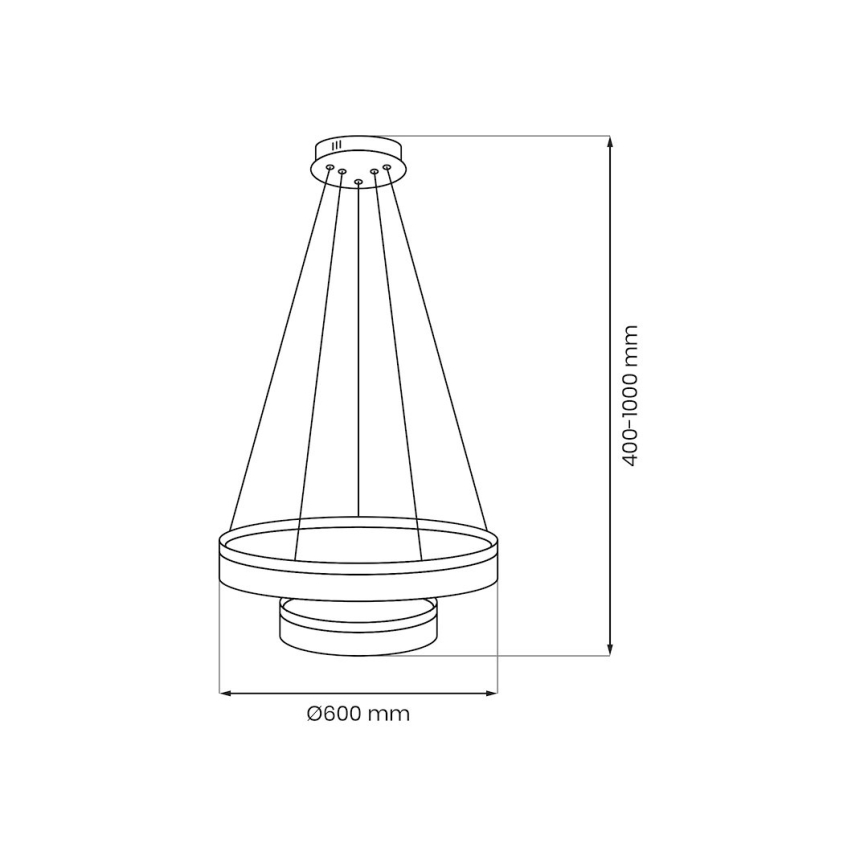 Lustre LED suspenso por cabo GALA LED/54W/230V Ø 60 cm dourado