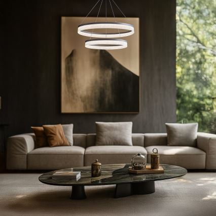 Lustre LED suspenso por cabo GALA LED/54W/230V Ø 60 cm prateado