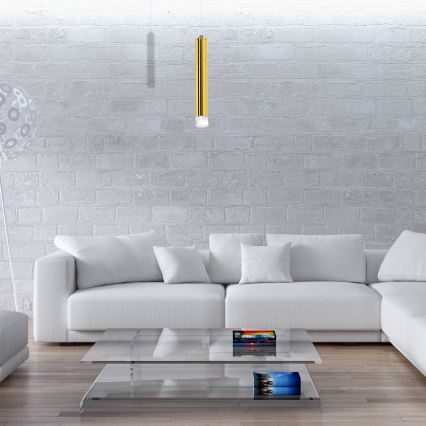 Lustre LED suspenso por cabo GOLDIE LED/5W/230V dourado