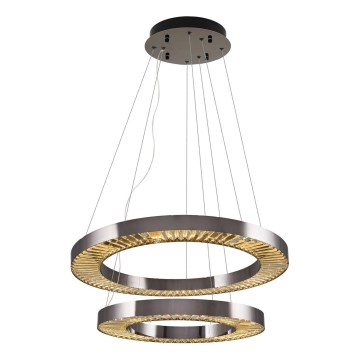 Lustre LED suspenso por cabo JESI LED/140W/230V 3000K diâmetro 100 cm prateado