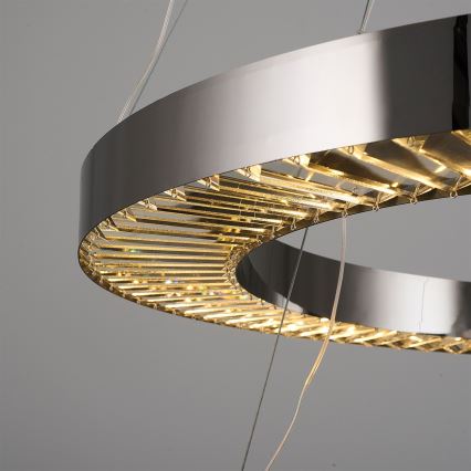 Lustre LED suspenso por cabo JESI LED/140W/230V 3000K diâmetro 100 cm prateado