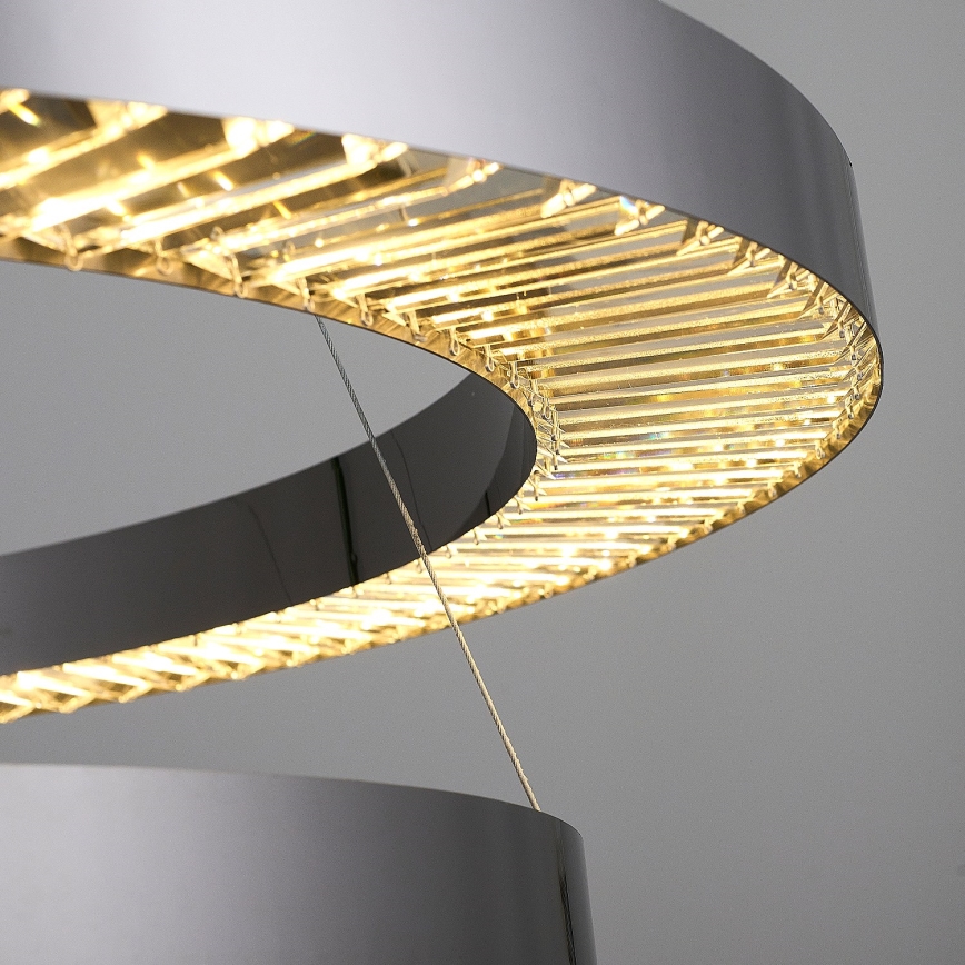 Lustre LED suspenso por cabo JESI LED/140W/230V 3000K diâmetro 100 cm prateado