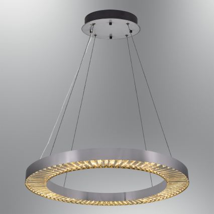 Lustre LED suspenso por cabo JESI LED/85W/230V 3000K Ø 80 cm prateado