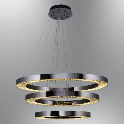 Lustre LED suspenso por cabo JESI LED/99W/230V 3000K Ø 100 cm prateado