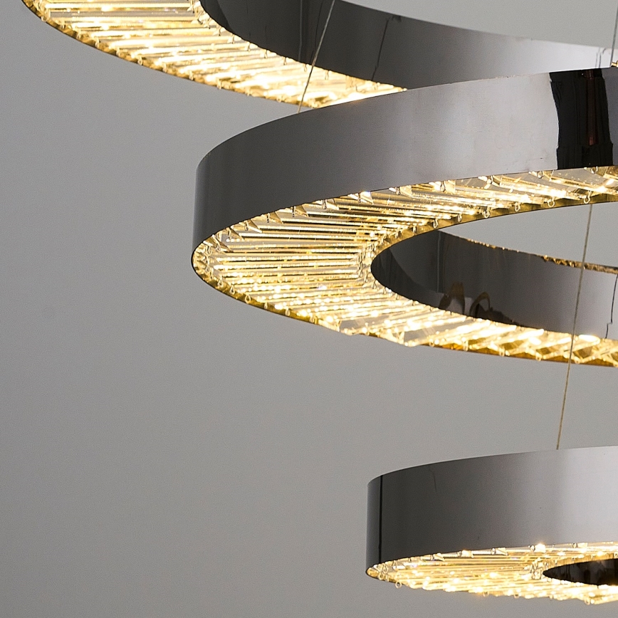 Lustre LED suspenso por cabo JESI LED/99W/230V 3000K Ø 100 cm prateado