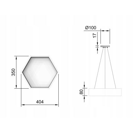 Lustre LED suspenso por cabo LED/20W/230V preto