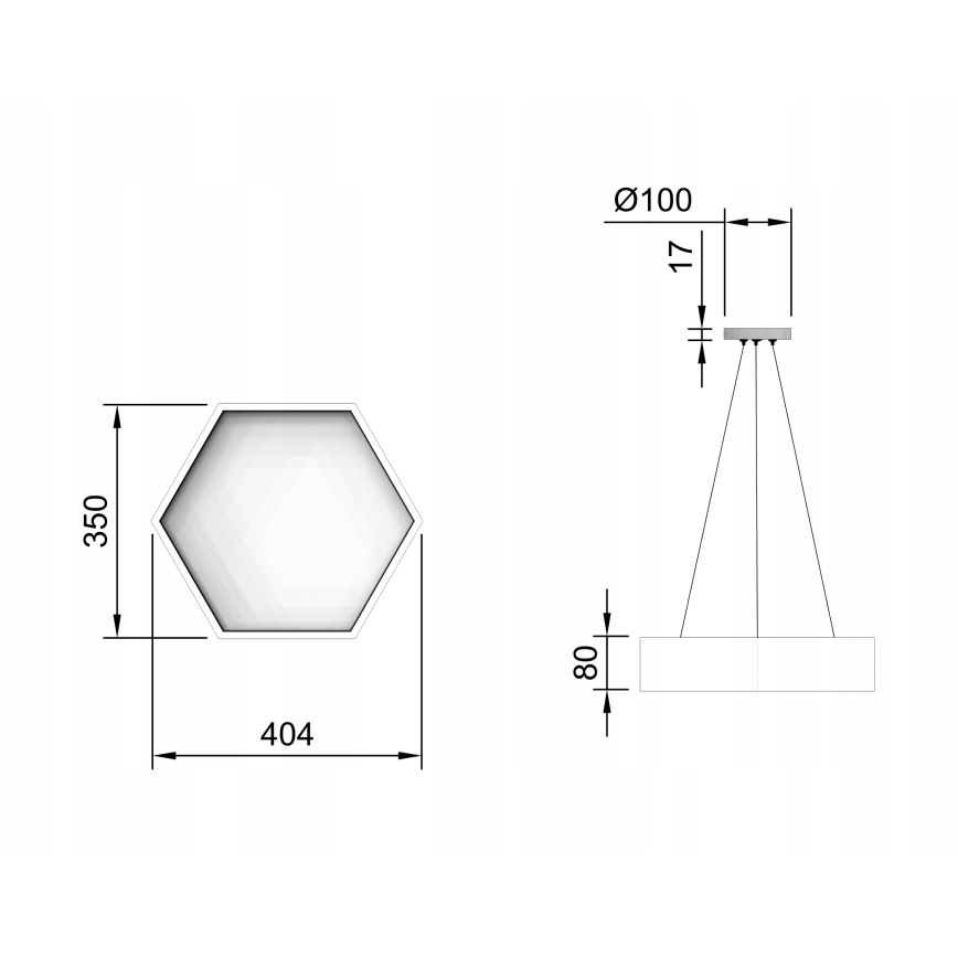 Lustre LED suspenso por cabo LED/20W/230V preto