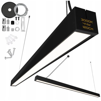 Lustre LED suspenso por cabo LED/44W/230V 3000K 120 cm preto