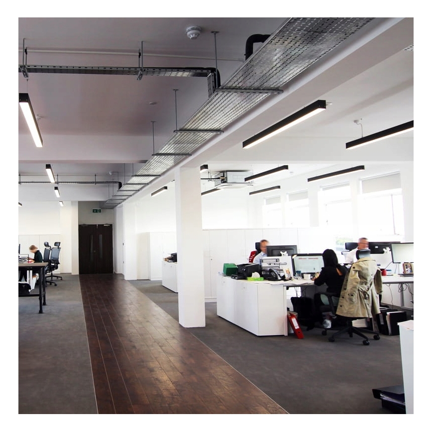 Lustre LED suspenso por cabo LED/44W/230V 4000K 120 cm preto