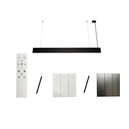 Lustre LED suspenso por cabo LED/55W/230V 3000/4000/6500K 120 cm preto