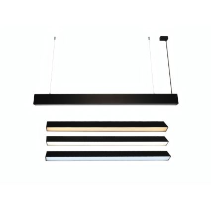 Lustre LED suspenso por cabo LED/55W/230V 3000/4000/6500K 120 cm preto