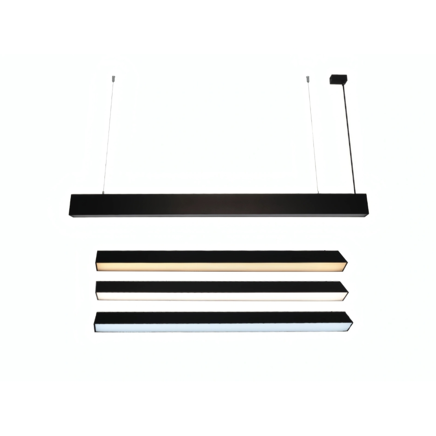 Lustre LED suspenso por cabo LED/55W/230V 3000/4000/6500K 120 cm preto