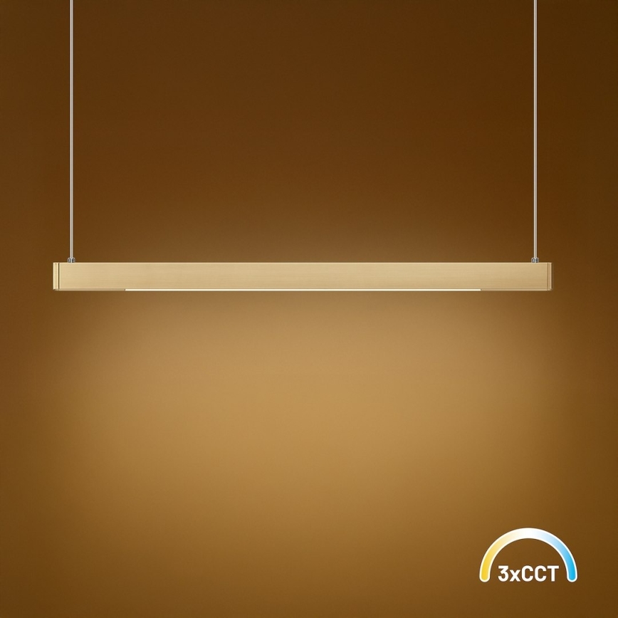 Lustre LED suspenso por cabo LINEA LED/36W/230V 3000/4000/5700K CRI 90 dourado