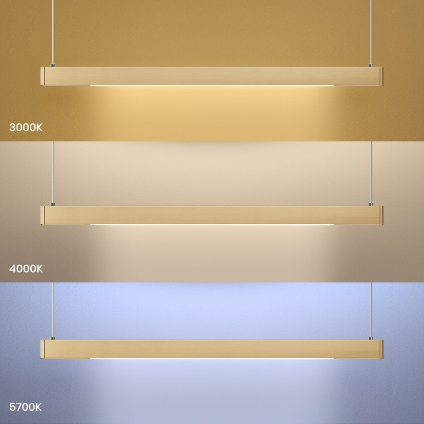 Lustre LED suspenso por cabo LINEA LED/36W/230V 3000/4000/5700K CRI 90 dourado