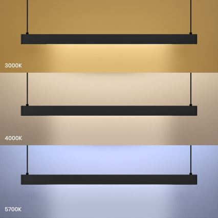 Lustre LED suspenso por cabo LINEA LED/36W/230V 3000/4000/5700K CRI 90 preto