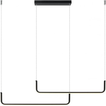 Lustre LED suspenso por cabo MALAWI 2xLED/20W/230V 3000/4000/6000K preto