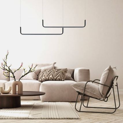 Lustre LED suspenso por cabo MALAWI 2xLED/20W/230V 3000/4000/6000K preto