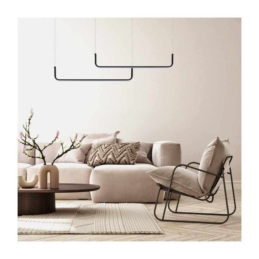 Lustre LED suspenso por cabo MALAWI 2xLED/20W/230V 3000/4000/6000K preto