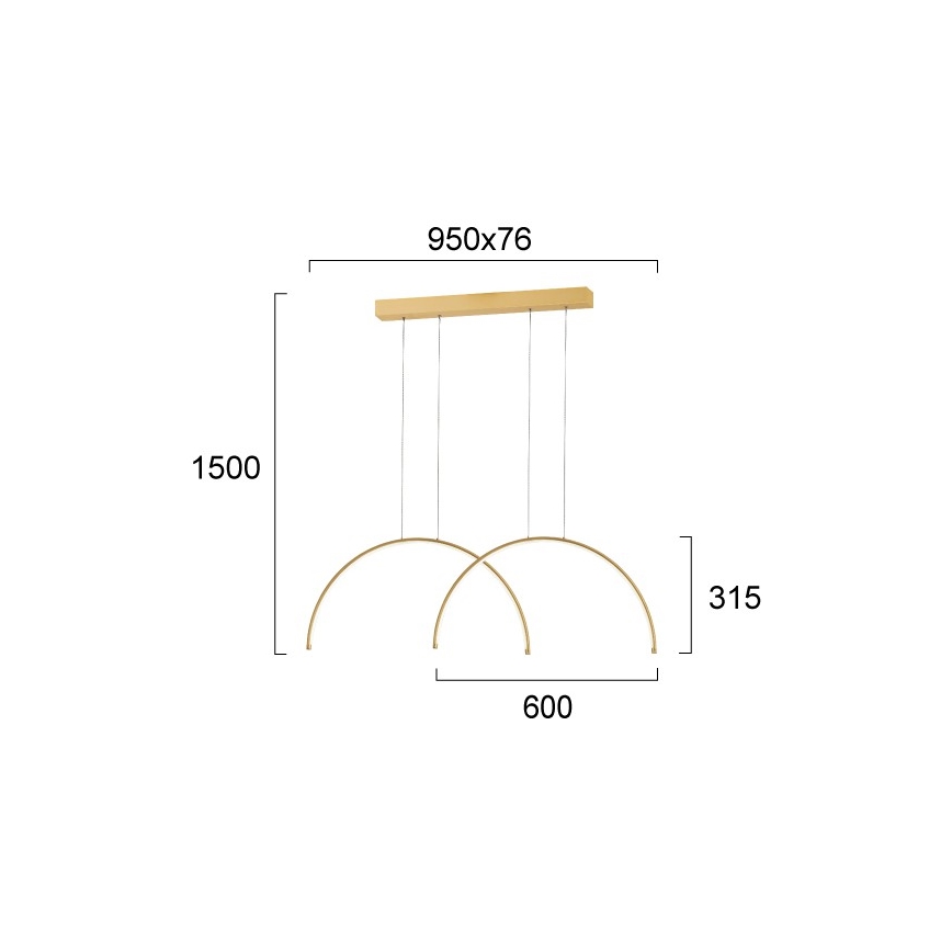 Lustre LED suspenso por cabo MEGAN LED/39W/230V dourado