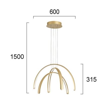 Lustre LED suspenso por cabo MEGAN LED/41W/230V dourado