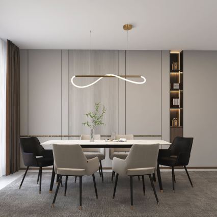 Lustre LED suspenso por cabo MELECA LED/24W/230V 3000/4000/6000K 100 cm dourado