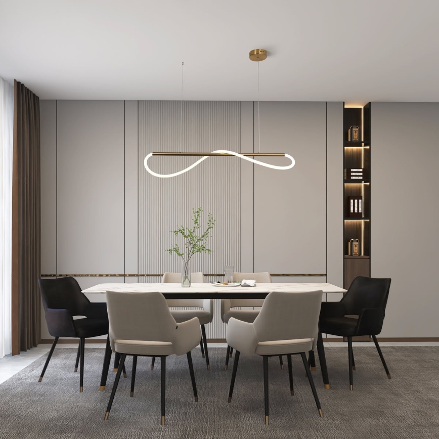 Lustre LED suspenso por cabo MELECA LED/24W/230V 3000/4000/6000K 100 cm dourado