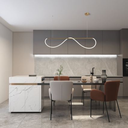 Lustre LED suspenso por cabo MELECA LED/36W/230V 3000/4000/6000K 160 cm dourado