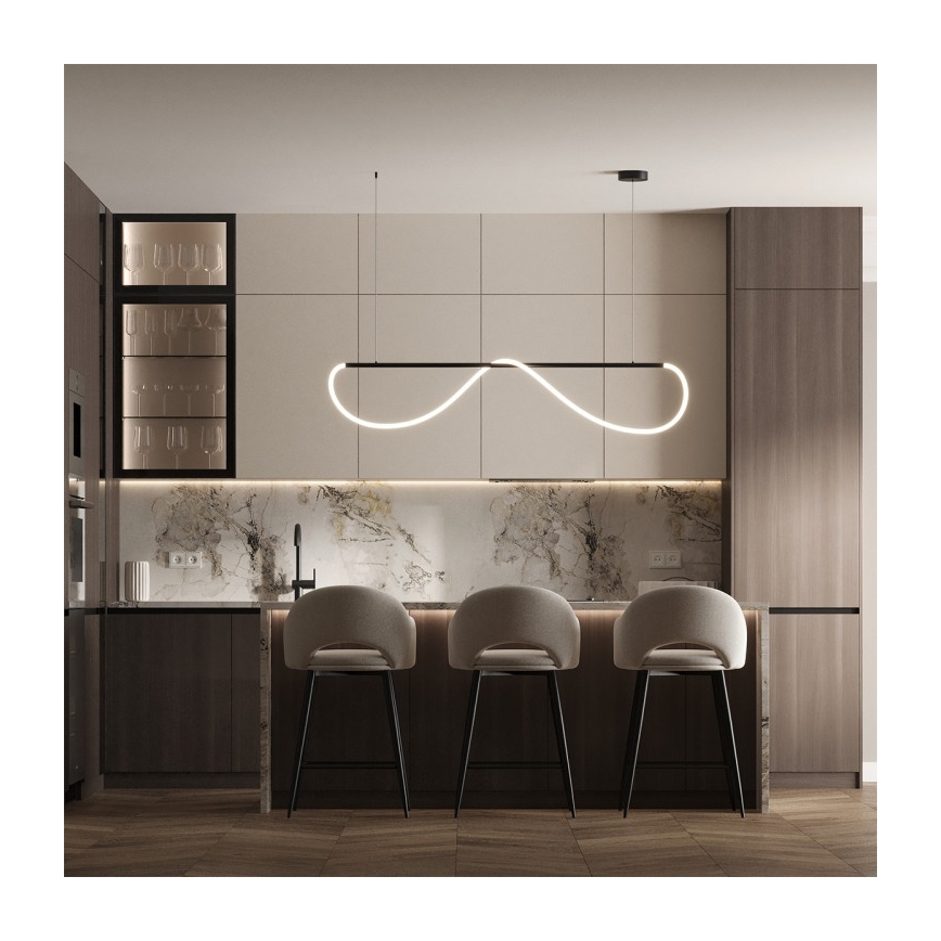 Lustre LED suspenso por cabo MELECA LED/36W/230V 3000/4000/6000K 160 cm preto