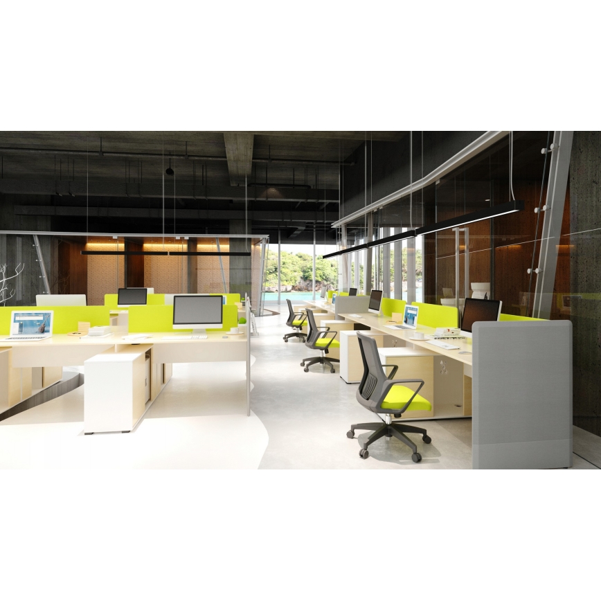 Lustre LED suspenso por cabo/montado à superfície LED/44W/230V 6000K 120 cm preto