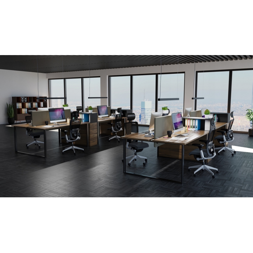 Lustre LED suspenso por cabo/montado à superfície LED/44W/230V 6000K 120 cm preto