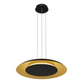 Lustre LED suspenso por cabo PIATTINO LED/30W/230V 2700/3200/4000K diâmetro 40 cm preto/dourado