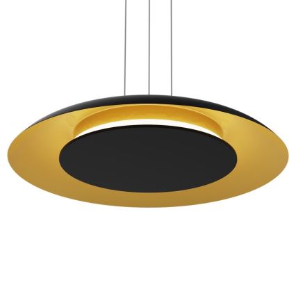 Lustre LED suspenso por cabo PIATTINO LED/30W/230V 2700/3200/4000K diâmetro 40 cm preto/dourado