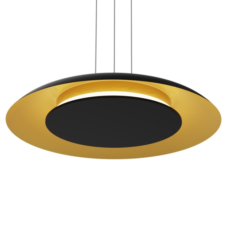 Lustre LED suspenso por cabo PIATTINO LED/30W/230V 2700/3200/4000K diâmetro 40 cm preto/dourado