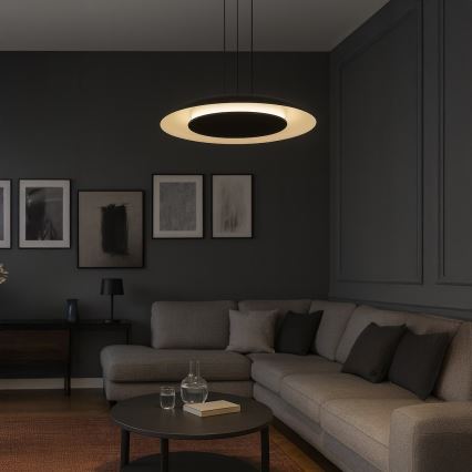 Lustre LED suspenso por cabo PIATTINO LED/30W/230V 2700/3200/4000K Ø 40 cm preto