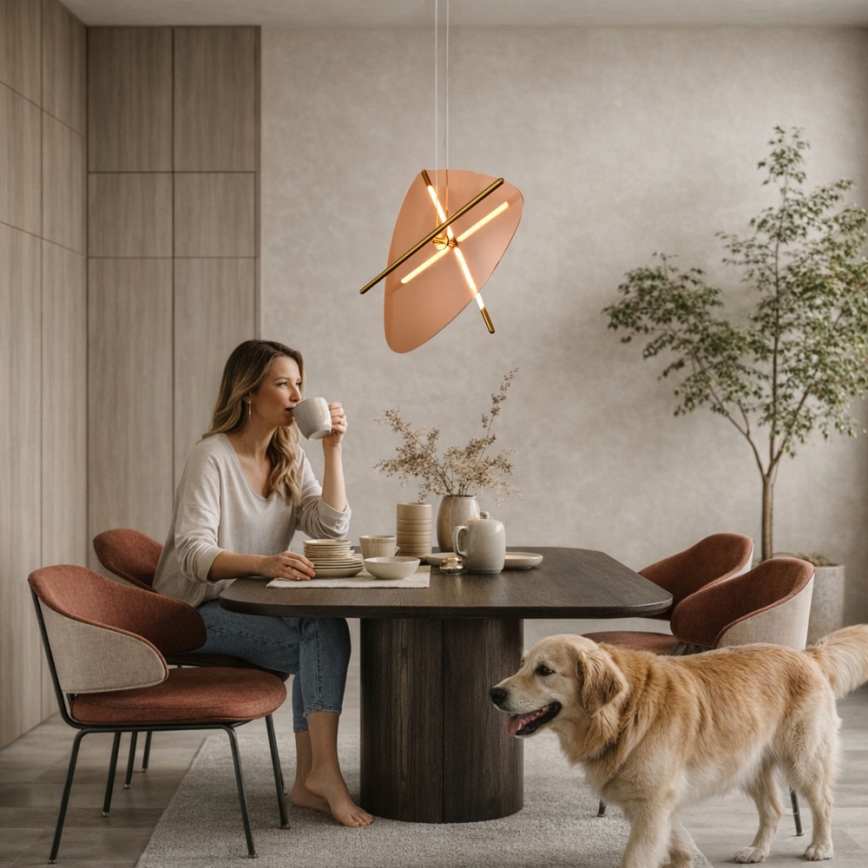 Lustre LED suspenso por cabo RELAX LED/15W/230V dourado/fumê castanho