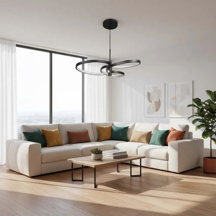 Lustre LED suspenso por cabo RIBBON LED/25W/230V 4000K preto