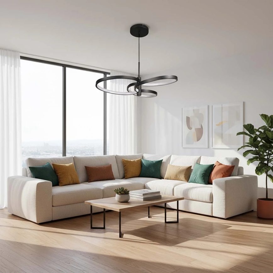 Lustre LED suspenso por cabo RIBBON LED/25W/230V 4000K preto