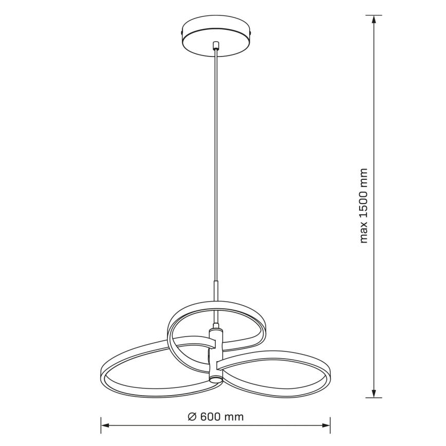 Lustre LED suspenso por cabo RIBBON LED/25W/230V 4000K preto