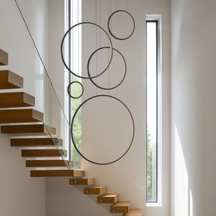 Lustre LED suspenso por cabo SATURNO LED/100W/230V preto