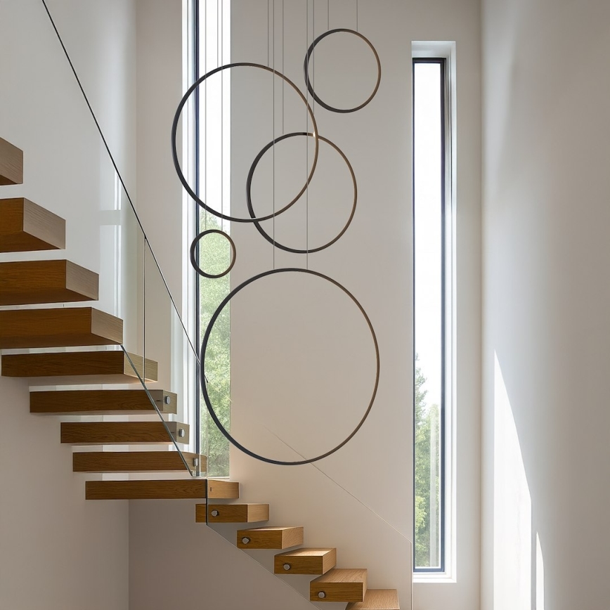 Lustre LED suspenso por cabo SATURNO LED/100W/230V preto