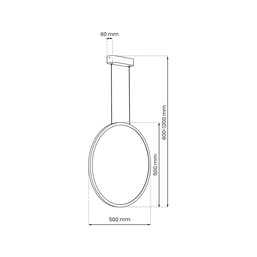 Lustre LED suspenso por cabo SATURNO LED/28W/230V Ø 50 cm IP44 preto