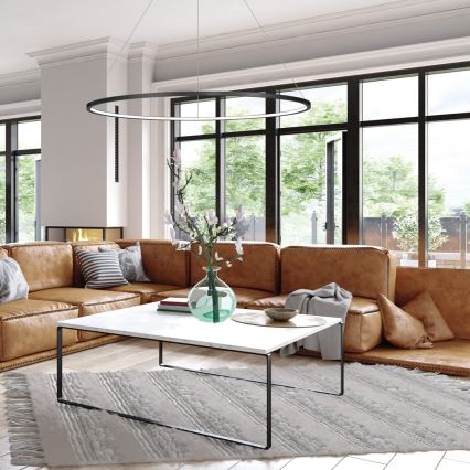 Lustre LED suspenso por cabo SATURNO LED/57W/230V Ø 100 cm IP44 preto